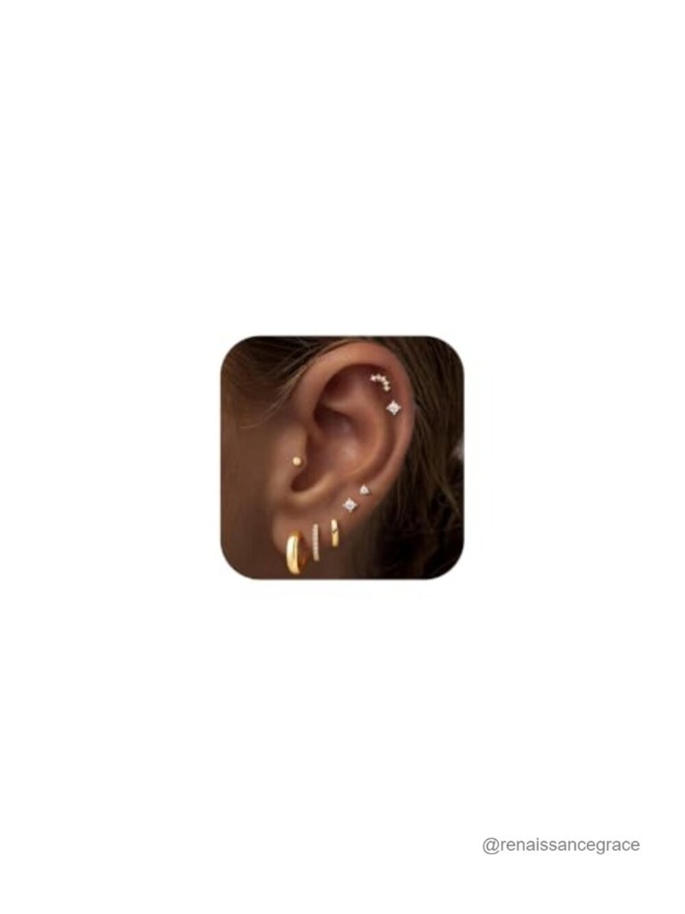 8 Pairs Gold Plated Hoop Earrings Set for Women Flat Back Hypoallergenic